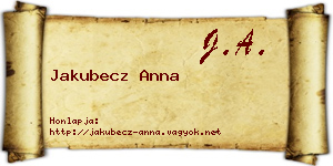 Jakubecz Anna névjegykártya