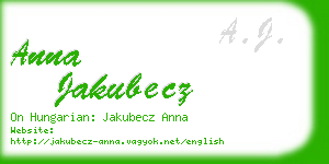 anna jakubecz business card